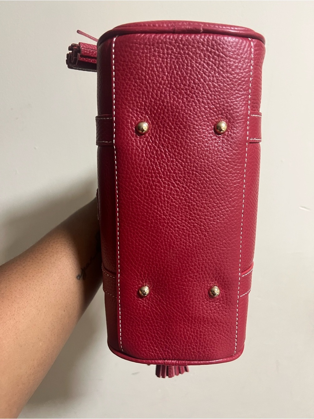 Dooney & Bourke Lucca Satchel in Cranberry - Picture 4 of 5